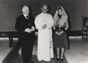 Artist August Kunst and daughter Marion at the private audience with Pope Paul VI