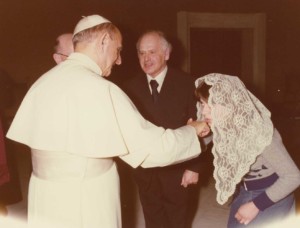 Artist August Kunst and daughter Marion at the private audience with Pope Paul VI