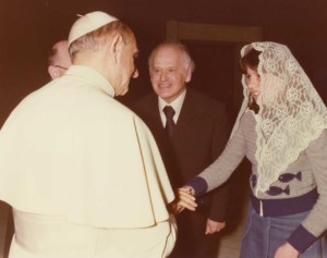 Artist August Kunst and daughter Marion at the private audience with Pope Paul VI