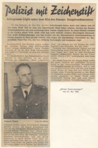 General report on artist August Kunst by the "Kölner Stadt-Anzeiger - May 1955