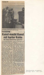 General report on artist August Kunst by the "Westdeutsche Allgemeine Zeitung" - July 1979